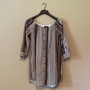 Lucca Mid-Sleeve Scoop-Neck Mini Dress